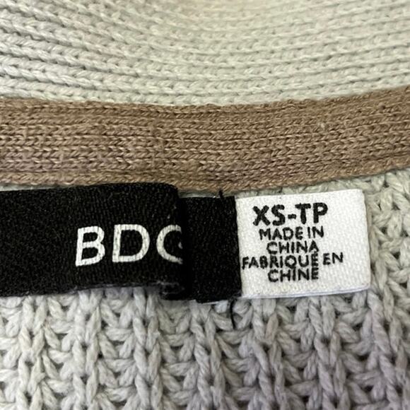 Urban Outfitters BDG Gray Waffle Knit Open Front Pockets Cardigan Sweater Top XS - Picture 4 of 5